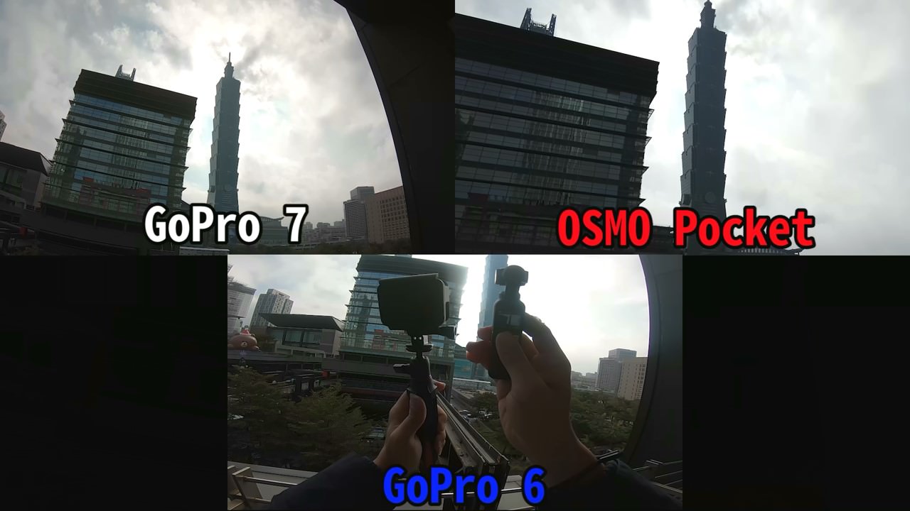 OSMO Pocket 與 GoPro 7 比較