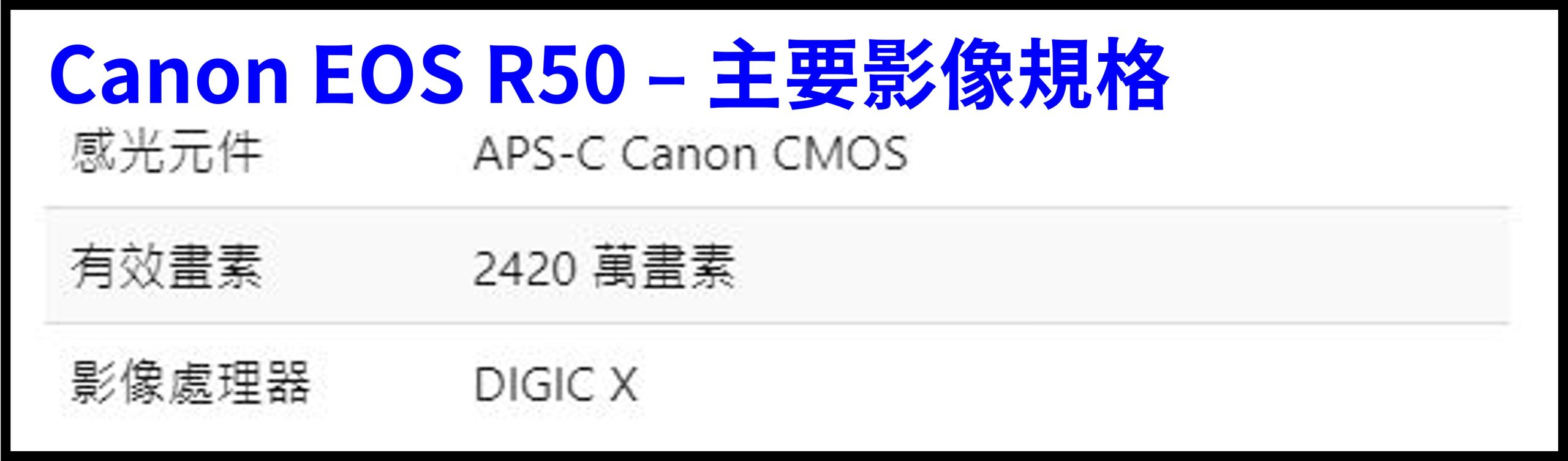Canon EOS R50 規格