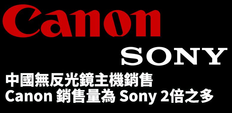 [3C NEWS] 中國市場 - 無反相機銷售，Canon 為 Sony 的 2 倍